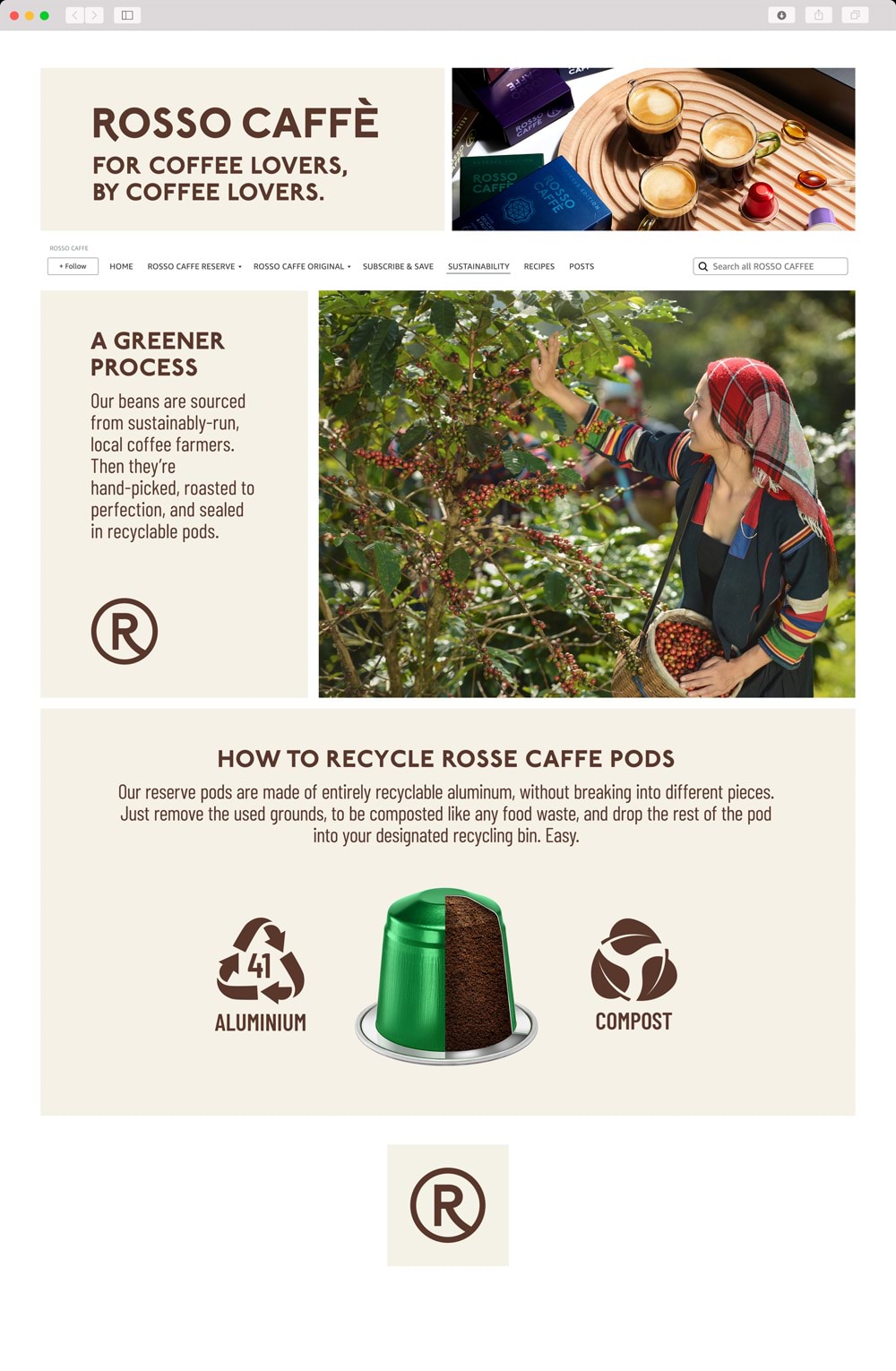 Learn about our commitment to sustainability and easy capsule recycling at Rosso Caffe highlighted as one of the best Amazon Storefronts