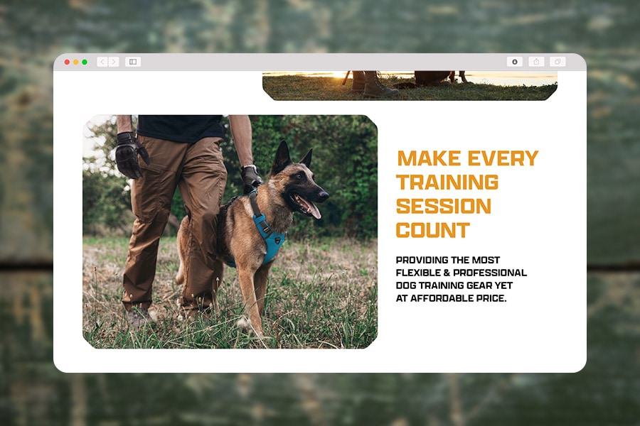 Military style robust design for dog products awaits in the heart of Amazon storefront