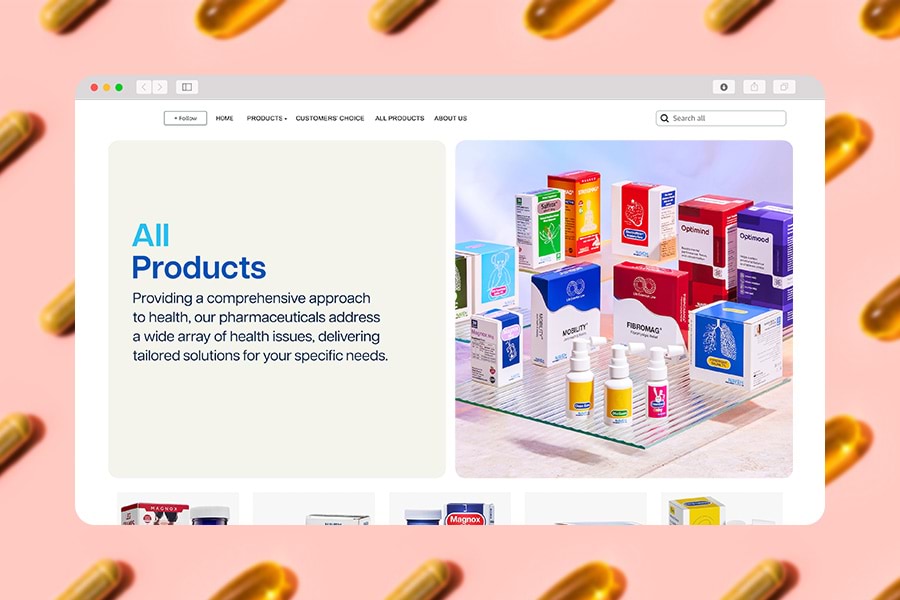 Explore health supplements and medicines set against serene blue tones a journey starting with Amazon storefront
