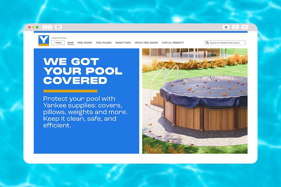 Step into Amazon storefront to explore pool products and accessories with vivid blue and orange designs