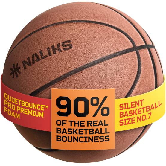 Captured through professional white background photography experience quieter play with our special foam basketball producing less noise