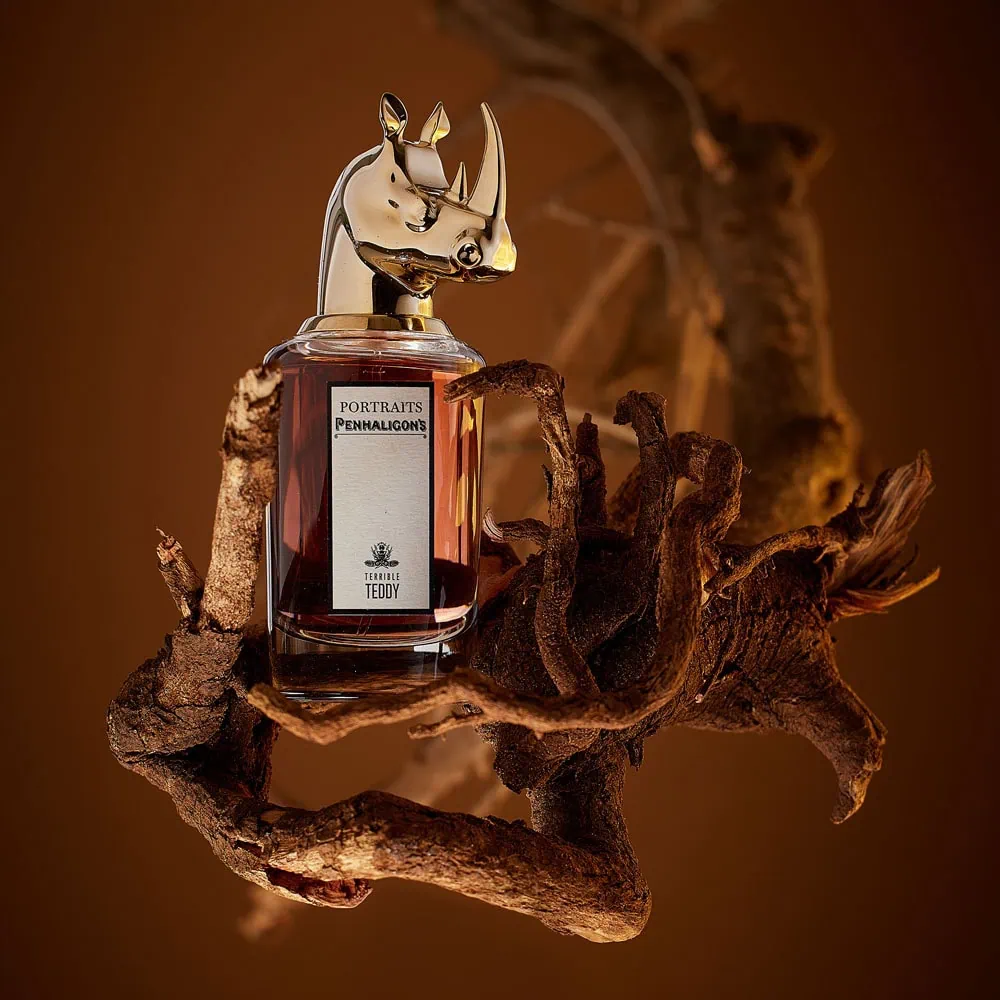 Product photography cosmetics of forest green diffuser in commercial lifestyle photography woodland oasis before