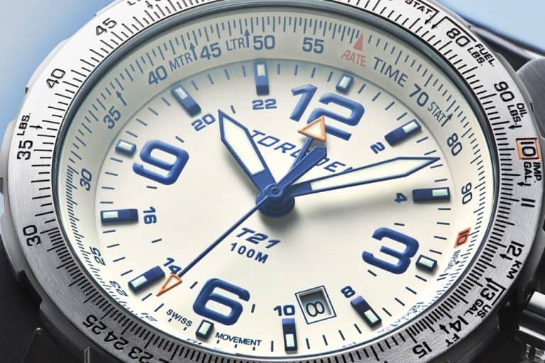 Detailed close up of pilot watch dial in watches photography advertising photography