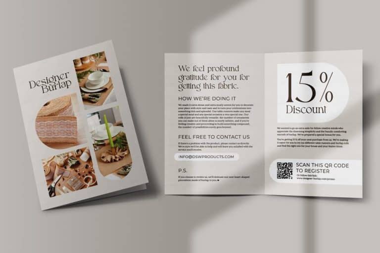 Discount insert design for DIY brand in copywriting for ecommerce