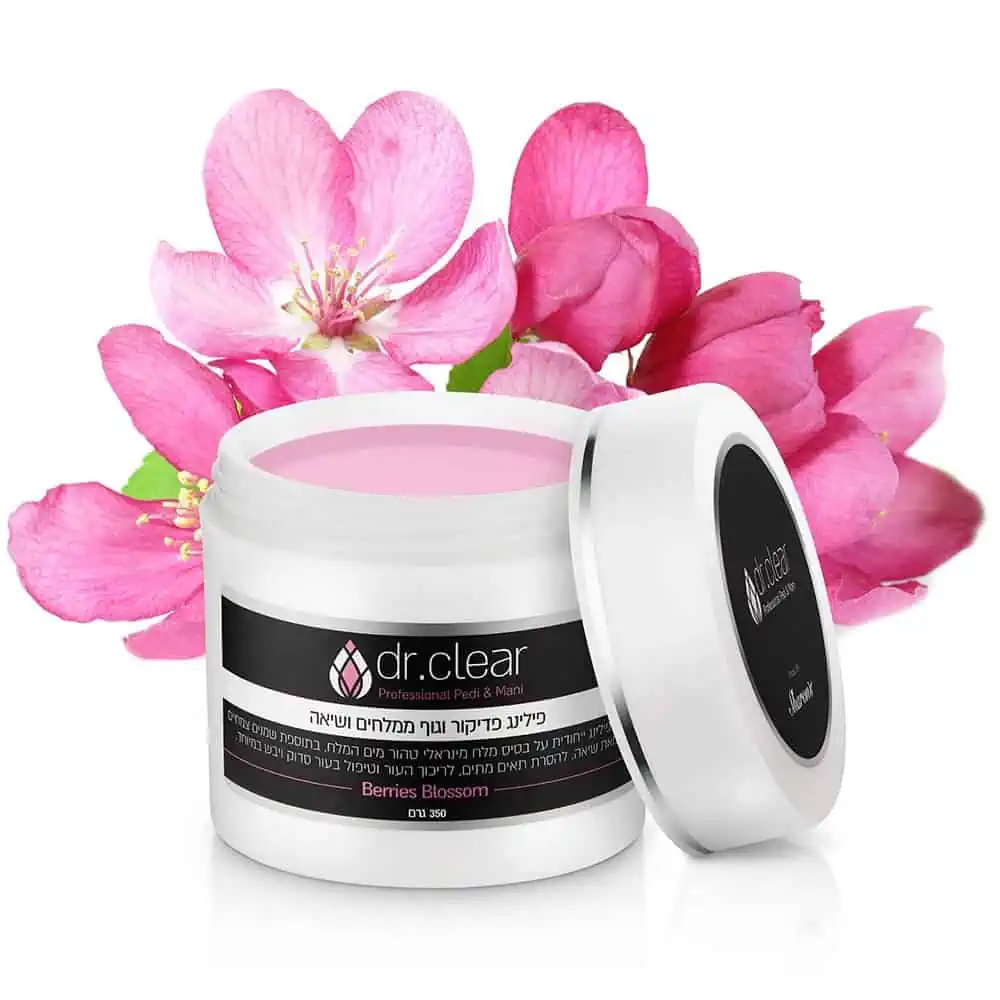 Pink cream in jar surrounded by pink flowers on white in product photography cosmetics product photos white background