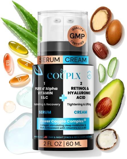Revitalizing two in one cream and serum amidst fruits aloe nuts and more beautifully captured via amazon photography
