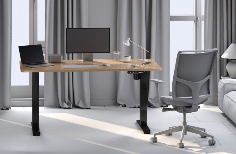 Step4 Light work in 3D scene with table and devices in 3d product visualization