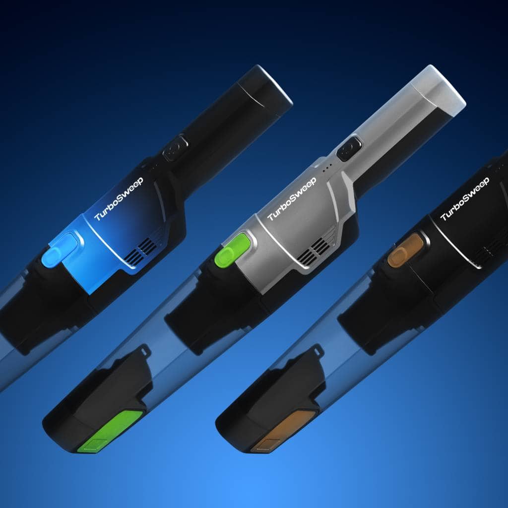Three design concepts for a portable vacuum cleaner in industrial design and product design services