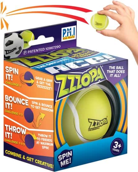 amazon photography find the spinning jumping ball for kids designed like a tennis ball in a vibrant multicolored box